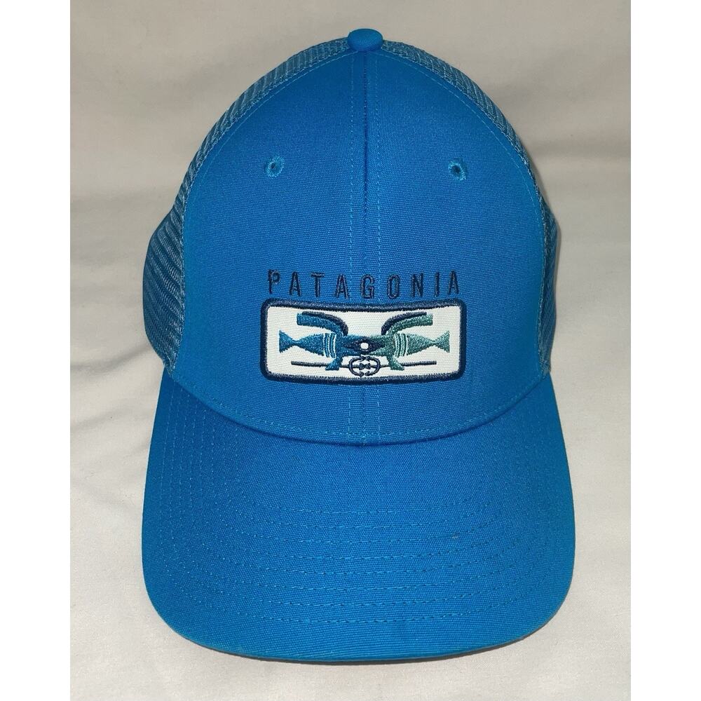 Patagonia Trident Flying Fish Blue Snapback Trucker Hat Mesh